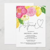 Spring Floral Wedding Uitgesteld Wijzig de Datum Kaart (Voorkant / Achterkant)