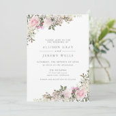 Spring Floral Wedding Uitnodiging (Staand voorkant)