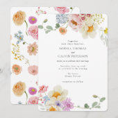 Spring Floral Wedding Uitnodiging (Voorkant / Achterkant)