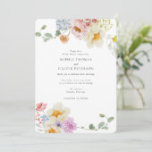 Spring Floral Wedding Uitnodiging (Staand voorkant)