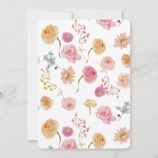 Spring Floral Wedding Uitnodiging (Achterkant)