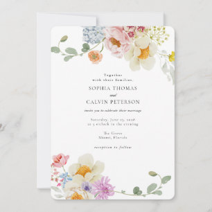Spring Floral Wedding Uitnodiging