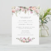 Spring Floral Wedding Uitnodiging (Staand voorkant)