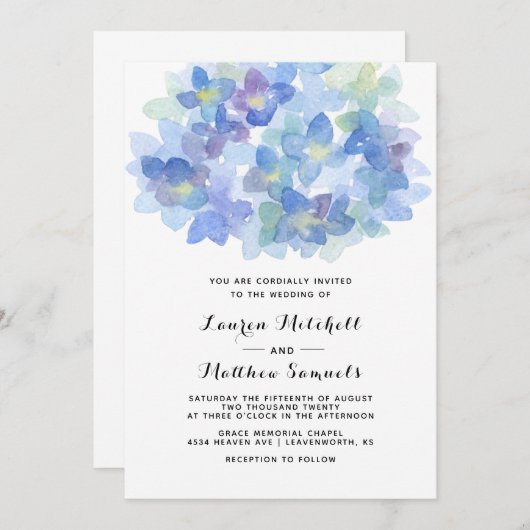 Spring Floral Wedding Uitnodiging (Voorkant / Achterkant)