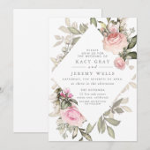 Spring Floral Wedding Uitnodiging (Voorkant / Achterkant)