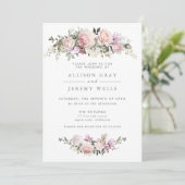 Spring Floral Wedding Uitnodiging (Staand voorkant)