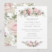 Spring Floral Wedding Uitnodiging (Voorkant / Achterkant)