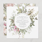 Spring Floral Wedding Uitnodiging (Voorkant / Achterkant)