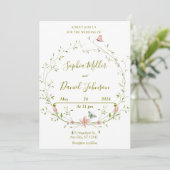 Spring Floral Wedding Uitnodiging (Staand voorkant)