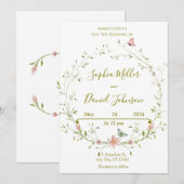 Spring Floral Wedding Uitnodiging (Voorkant / Achterkant)