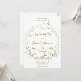 Spring Floral Wedding Uitnodiging