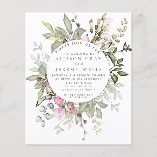 Spring Floral Wedding Uitnodiging Flyer (Voorkant)