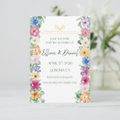 Spring Floral Wildflower save the date (Staand voorkant)