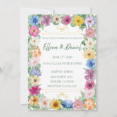 Spring Floral Wildflower Wedding Invitation  Kaart (Voorkant)