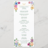 Spring Floral wildflower wedding program Programmakaart (Achterkant)