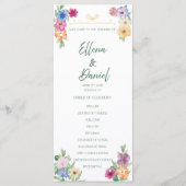 Spring Floral wildflower wedding program Programmakaart (Voorkant)