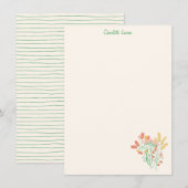 Spring Floral Wildflowers Personalized Stationery Bedankkaart (Voorkant / Achterkant)