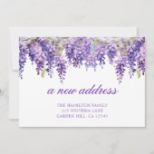 Spring Floral Wisteria Nieuw adres aankondiging (Voorkant)