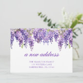 Spring Floral Wisteria Nieuw adres aankondiging (Staand voorkant)