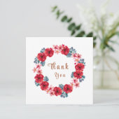 Spring Floral Wreath Baby shower Bedankkaart (Staand voorkant)