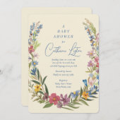 Spring Floral Wreath Baby shower Kaart (Voorkant / Achterkant)