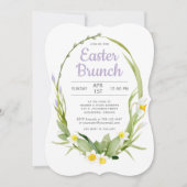 Spring Floral Wreath Easter Brunch of Party Kaart (Voorkant)