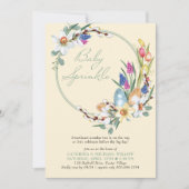 Spring Floral Wreath Easter Theme Baby Sprinkle Kaart (Voorkant)