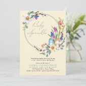 Spring Floral Wreath Easter Theme Baby Sprinkle Kaart (Staand voorkant)