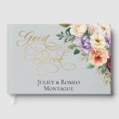 Spring Floral & Wreath Monogram - Silver Gastenboek (Voorkant)