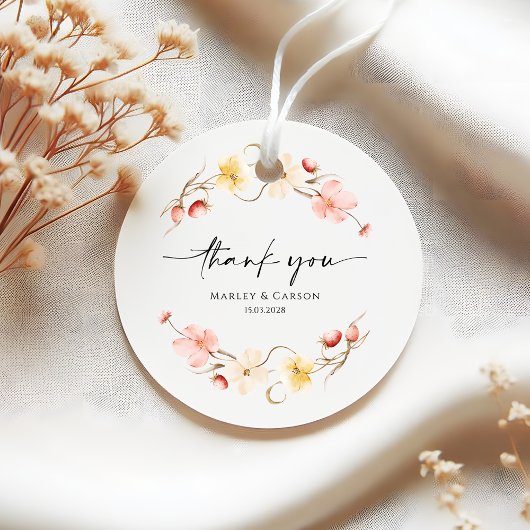 Spring Floral Wreath Wedding Thank You Favor Bedankjes Labels