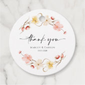 Spring Floral Wreath Wedding Thank You Favor Bedankjes Labels (Voorkant)
