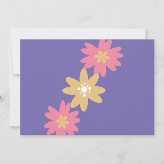 Spring Floral Wreator Paars Baby shower Invitation Kaart (Achterkant)