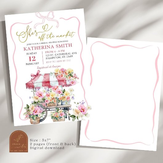 Spring Floral Ze is van het Market Vrijgezellenfee Kaart