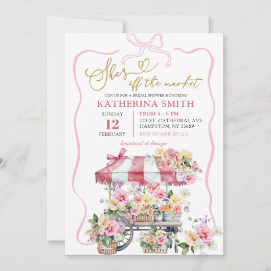 Spring Floral Ze is van het Market Vrijgezellenfee Kaart (Voorkant)