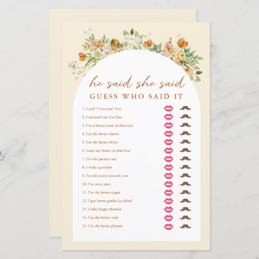 Spring Floral zei dat ze zei dat Vrijgezellenfeest (Voorkant / Achterkant)