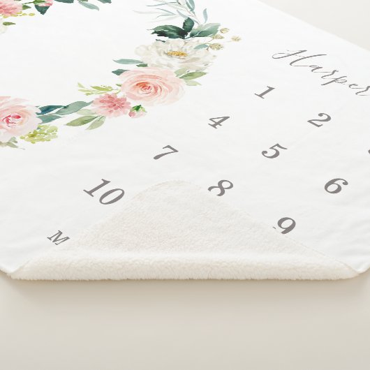 Spring Florals Baby Milestone Sherpa Deken (3/4)