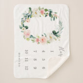Spring Florals Baby Milestone Sherpa Deken (Voorkant)