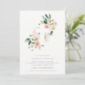 Spring Florals Baptism Invitation Kaart (Staand voorkant)
