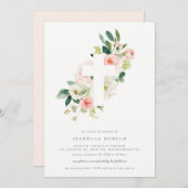 Spring Florals Baptism Invitation Kaart (Voorkant / Achterkant)