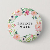 Spring Florals Bridesmaid Wedding Ronde Button 5,7 Cm (Voorkant)