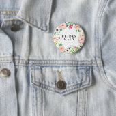 Spring Florals Bridesmaid Wedding Ronde Button 5,7 Cm (In situ)