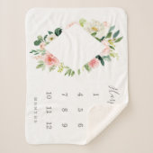Spring Florals Diamond Baby Milestone Sherpa Deken (Voorkant)