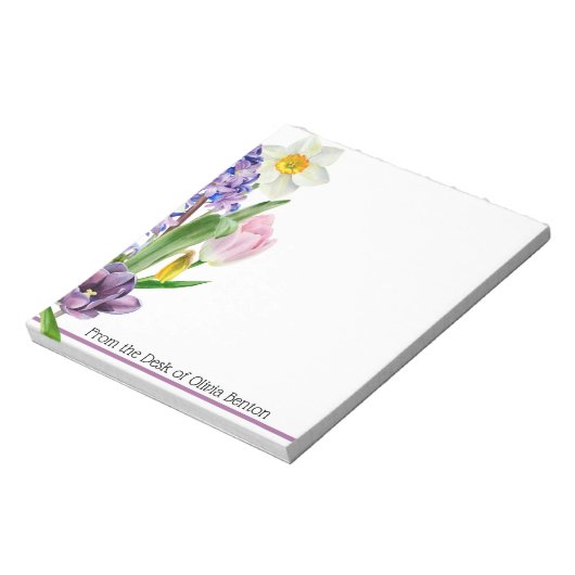 Spring Florals Naam White Notitieblok (Linkerzijde)