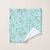 Spring Florals op Bord Blauw Bad Handdoek (Wasdoekje)