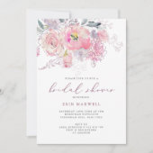 Spring Florals Roze en Mauve Vrijgezellenfeest Kaart (Voorkant)