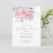 Spring Florals Roze en Mauve Vrijgezellenfeest Kaart (Staand voorkant)