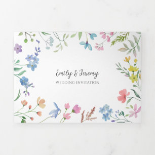 Spring Florals Trifold Bruiloft Uitnodiging