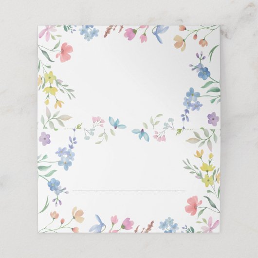 Spring Florals Trouwplaats Kaarten Plaatskaartje (Buitenkant ongevouwen)