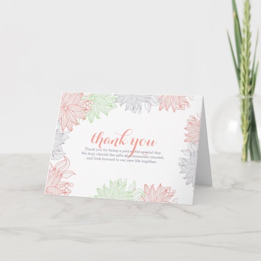 Spring Florals Weddenschap Hartelijk dank Bedankkaart (Voorkant)