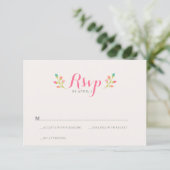 Spring Florals Wedding RSVP Kaart (Staand voorkant)